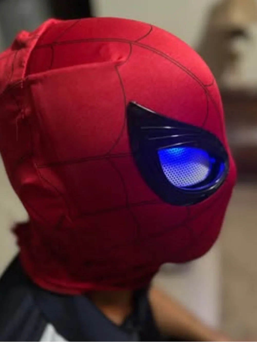 Spider-Man Cosplay Electronic Mask w/ Remote Control, New